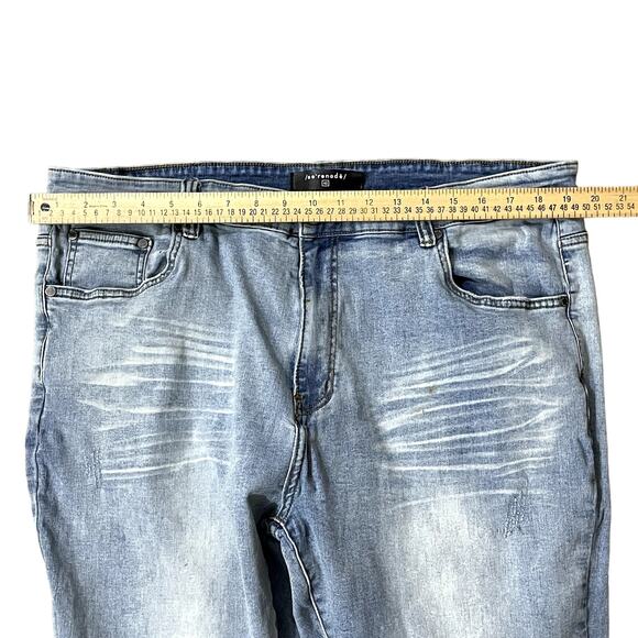 Serenede Jeans Men's Measures 39 x 31.75 Distressed Skinny Fitted Light Wash - Picture 9 of 12